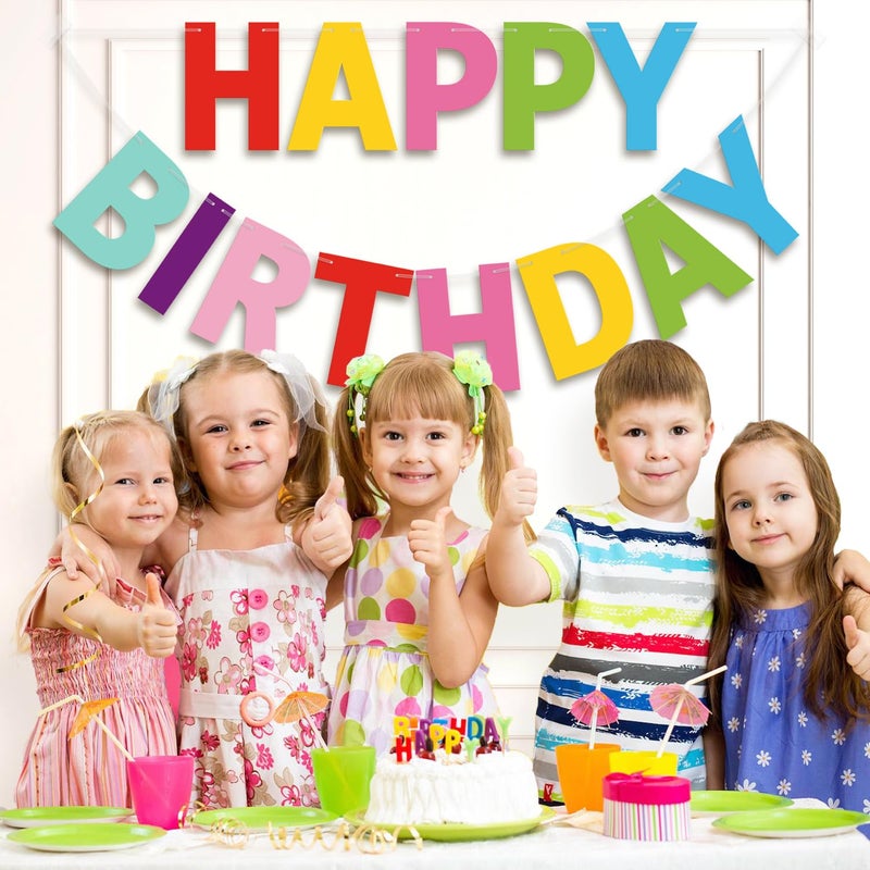 LITAUS Happy Birthday Banner 9ft Colorful - Pre-Strung No DIY Backdrop Sign for Parties, Adults, Kids, Boys & Girls - Birthday Decorations & Party Supplies - Image 5