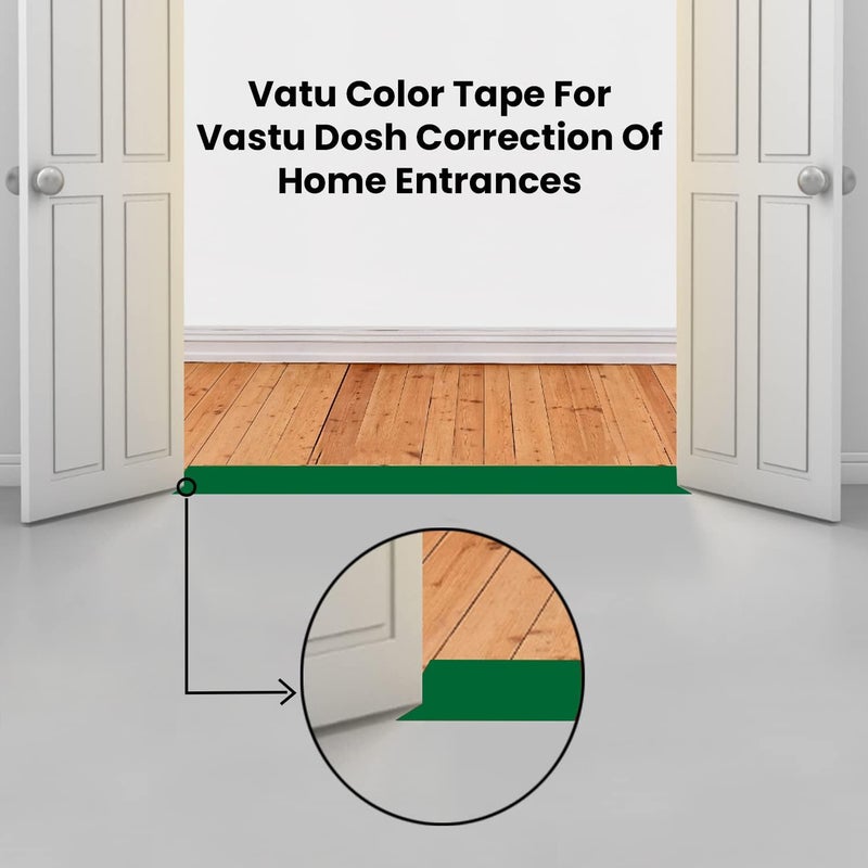 D-Fix ® BOPP Vastu Color Floor Tapes - 20 Meters Approx in Length 96MM / 04" Width - 1 Roll Per Pack - Vastu Dosh Remedy/Vastu Correction for WC Toilet and Entrance -Green - Image 4