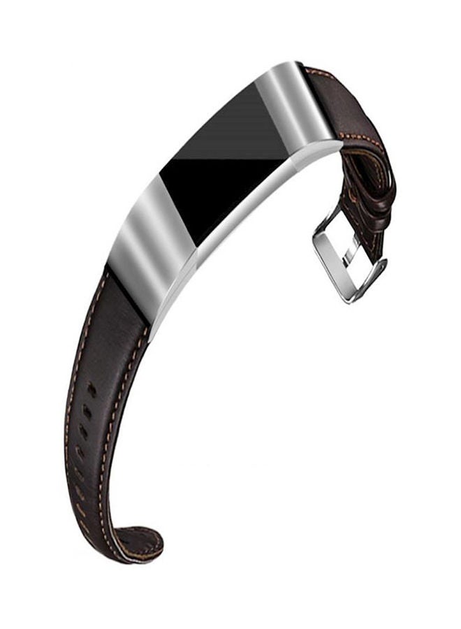 نيبمينينت سوار معصم كريزي هورس للساعة الذكية فيتبيت تشارج 2، لون بني - Image 1