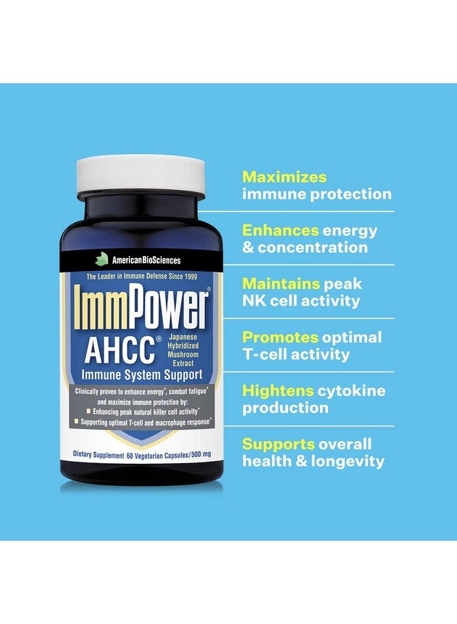 American BioSciences American BioSciences ImmPower, AHCC Mushroom Extract Immune System Support - Immune Support Supplement for Adults - Supports Cytokine Function - 60 Vegetarian Capsules, 500mg/capsule - Image 4