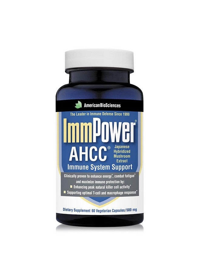 American BioSciences American BioSciences ImmPower, AHCC Mushroom Extract Immune System Support - Immune Support Supplement for Adults - Supports Cytokine Function - 60 Vegetarian Capsules, 500mg/capsule - Image 1
