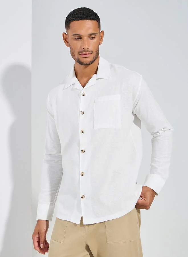 ستايلي Cotton Long Sleeves Resort Collar Shirt