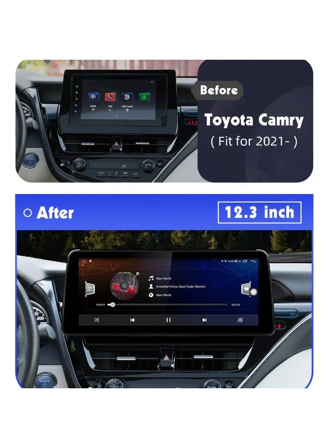 Raymos 12.3 inch Android GPS Naviagation Screen Support for Toyota Camry 2021+  with  Apple Carplay Android Auto with Fast Interface Including 4G WiFi USB QLED ( 1280x720 ) - Image 2