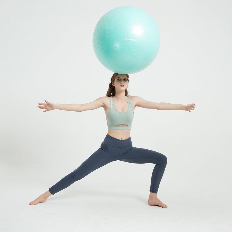neumee Yoga Ball Chair with 65cm Exercise Ball & 2 Resistance Bands, Stability Base for Home Office, Yoga, Pilates & Fitness, Balance Ball for Posture, Core Strength & Low Impact Workouts - Image 2