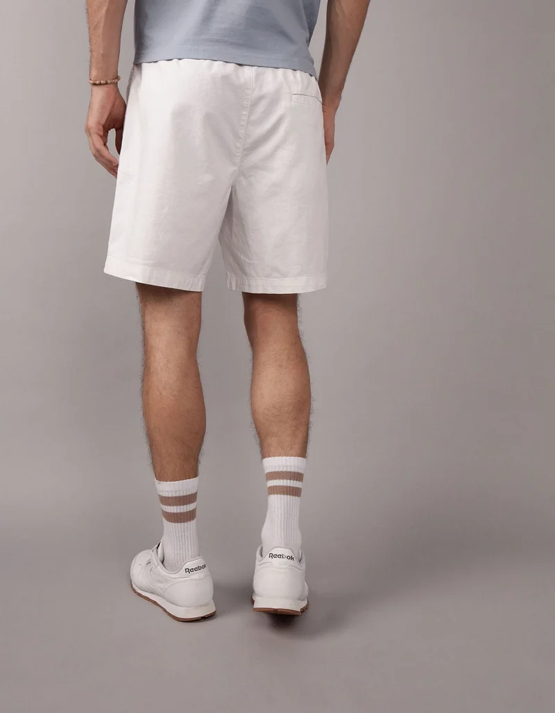 American Eagle AE Flex 8" Lived-In Linen-Blend Trekker Short