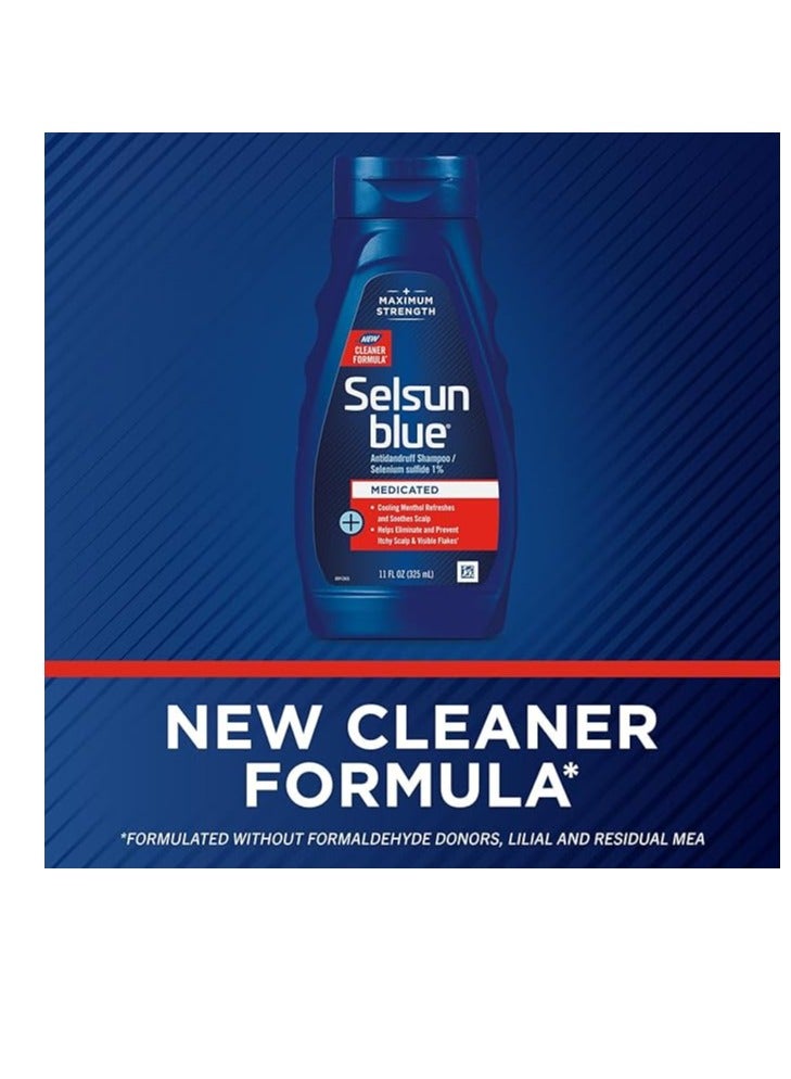 Selsun Blue Antidandruff Shampoo Medicated 11 fl oz 325 ml Pack of 2 - Image 2