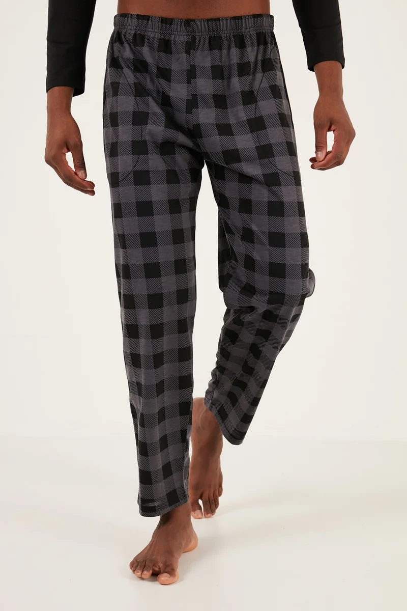 Buratti Plaid Cotton Regular Fit Long Sleeve Pajama Set Men's Pajama Set 60961005