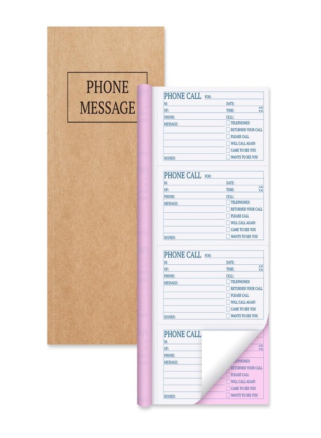 suituts 400 Sets Phone Message Book/Forms，2 Part Carbonless, 5.5"X11" - Image 1