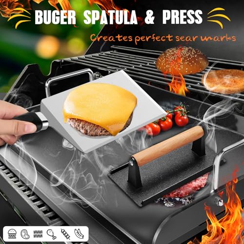 RINPIR 33PCS Griddle Accessories Kit for Blackstone, Flat Top Grill Accessories Tools with Cooling Rack, Melting Dome and Burger Press, Professional Hibachi Spatula Gift Set for Outdoor Teppanyaki BBQ - Image 4