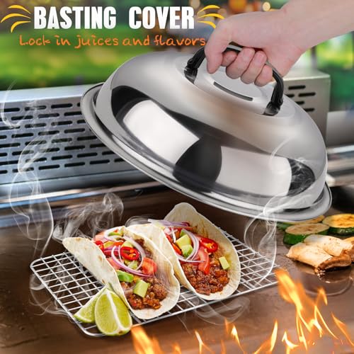 RINPIR 33PCS Griddle Accessories Kit for Blackstone, Flat Top Grill Accessories Tools with Cooling Rack, Melting Dome and Burger Press, Professional Hibachi Spatula Gift Set for Outdoor Teppanyaki BBQ - Image 2