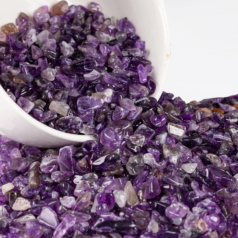 SUNYIK Amethyst/Citrine Tumbled Chips Crystal Crushed Pieces Irregular Shaped 1pound(About 460 gram) - Image 4