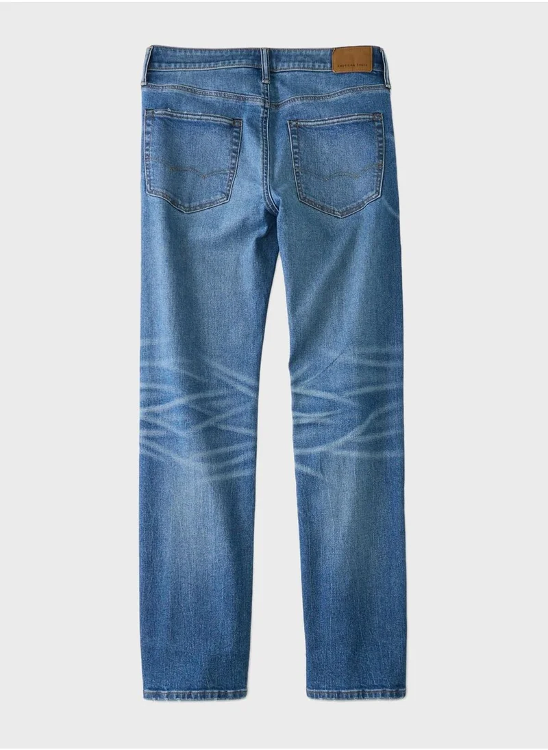 امريكان ايجل Mid Wash Relaxed Fit Jeans