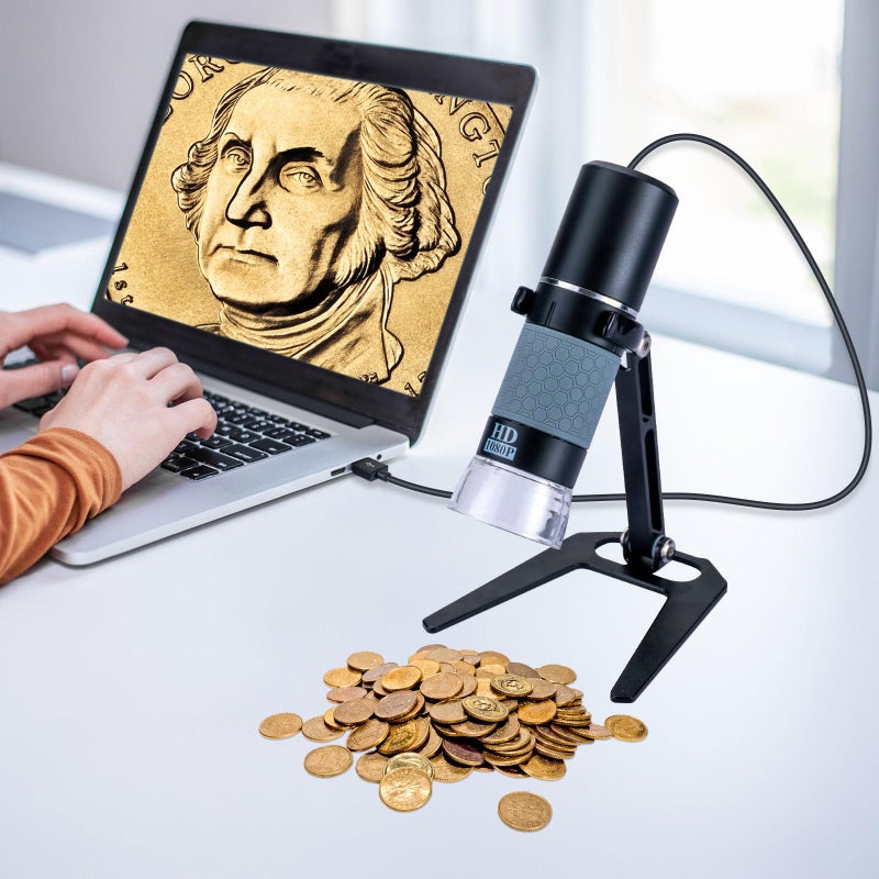 Ninyoon Full HD 1080P USB Digital Microscope Camera for iPhone iPad Android PC, 50-1000X High Definition Portable Handheld Microscope with Light for Coin Plants Trichome Soldering Skin Scalp - Image 5