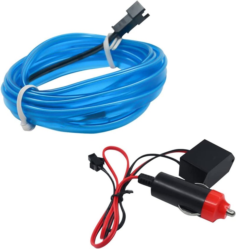 AutoBizarre Blue Color 5 Meters Car Interior Decoration Cold Light Line Electroluminescent Ambient Lighting EL Wire (Works with All Cars) (Blue) - Image 2
