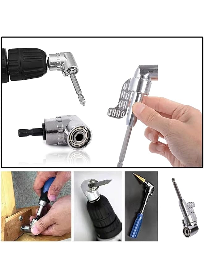 erorex 105 Degree Drill Adaptor 2Pcs 105° Right Angle Drill Attachment High Carbon Steel Hex Shank Magnetic Socket Holder For Power Drill Tools - Image 4
