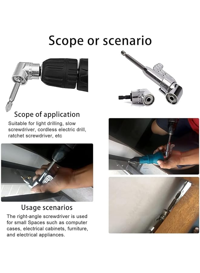 erorex 105 Degree Drill Adaptor 2Pcs 105° Right Angle Drill Attachment High Carbon Steel Hex Shank Magnetic Socket Holder For Power Drill Tools - Image 5