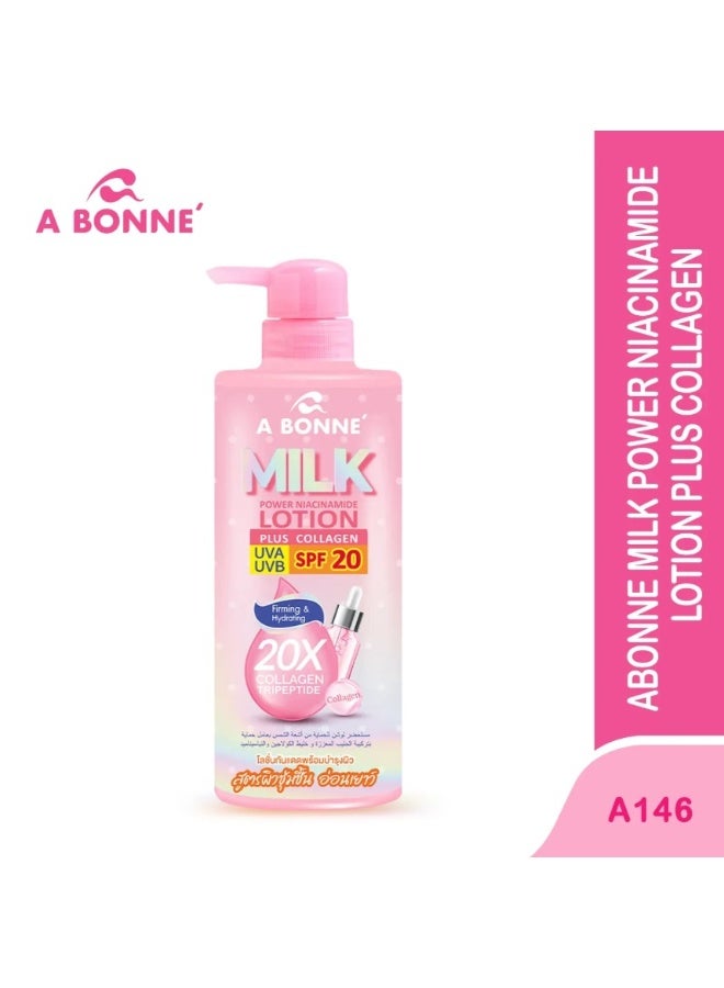 A Bonne Milk Power Niacinamide Lotion Plus Collagen SPF 20 UVA/UVB - Firming & Hydrating 20x Collagen Tripeptide Moisturizer for Bright Hydrated Skin 500ml - Image 4