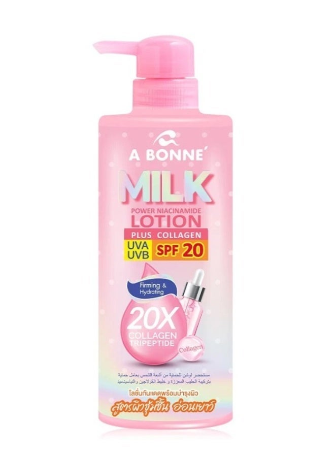 A Bonne Milk Power Niacinamide Lotion Plus Collagen SPF 20 UVA/UVB - Firming & Hydrating 20x Collagen Tripeptide Moisturizer for Bright Hydrated Skin 500ml - Image 3