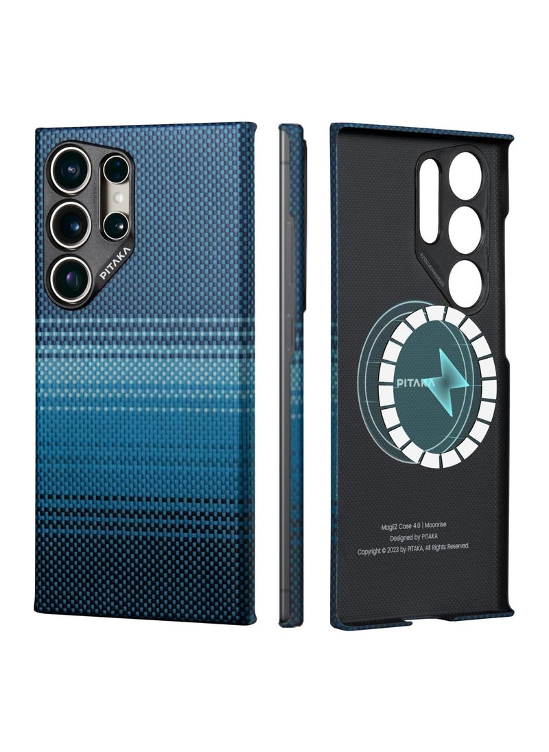 PITAKA - PITAKA for S24 Ultra Case, 6.8 Inch, Compatible with MagSafe, Slim & Light Samsung Galaxy S24 Ultra Case, 1500D Aramid Fiber Made - MagEZ Case 4 - Moonrise - Image 1