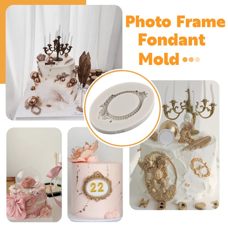 Sijiangmold Photo Frame Fondant Molds Picture Frames Silicone Mold Letter Chocolate Molds Uppercase Alphabet Number Mold For Making Candy Gummy Biscuit Ice Cube Tray Cake Decoration Set Of 4 - Image 4
