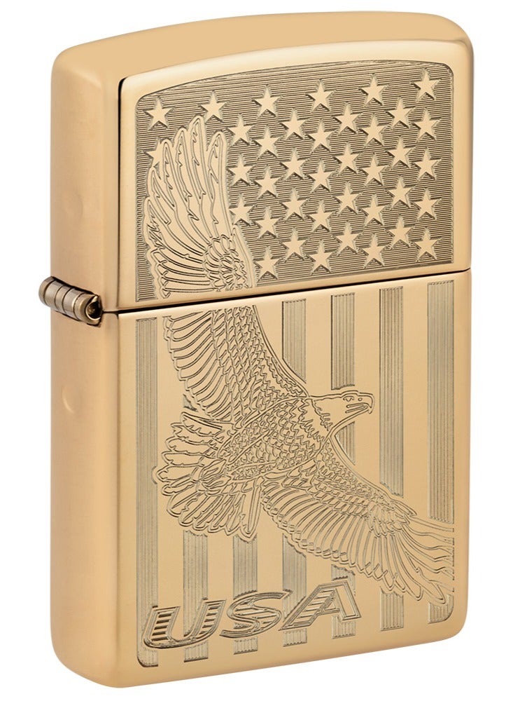 Zippo ولاعة مقاومة للرياح من Zippo AE400046 254B مصنوعة من النحاس الصلب المصقول للغاية - Image 1