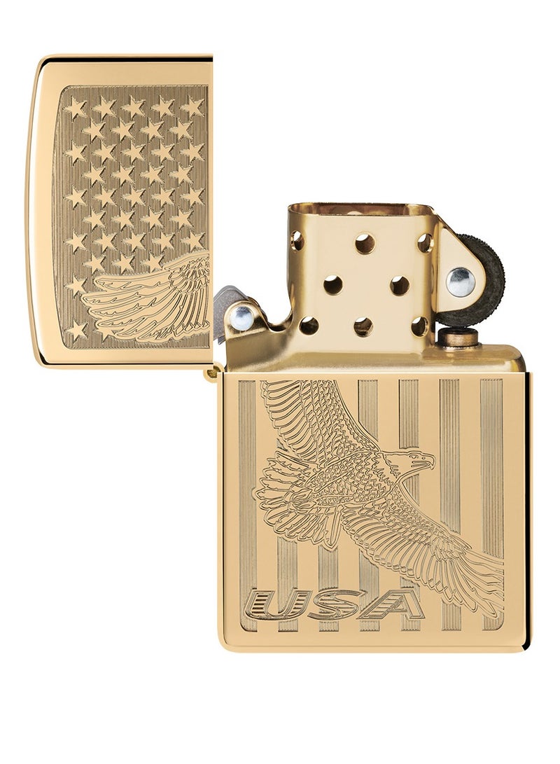 Zippo ولاعة مقاومة للرياح من Zippo AE400046 254B مصنوعة من النحاس الصلب المصقول للغاية - Image 4