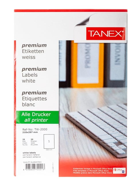 25-Piece A4 Size Multi Purpose Labels
