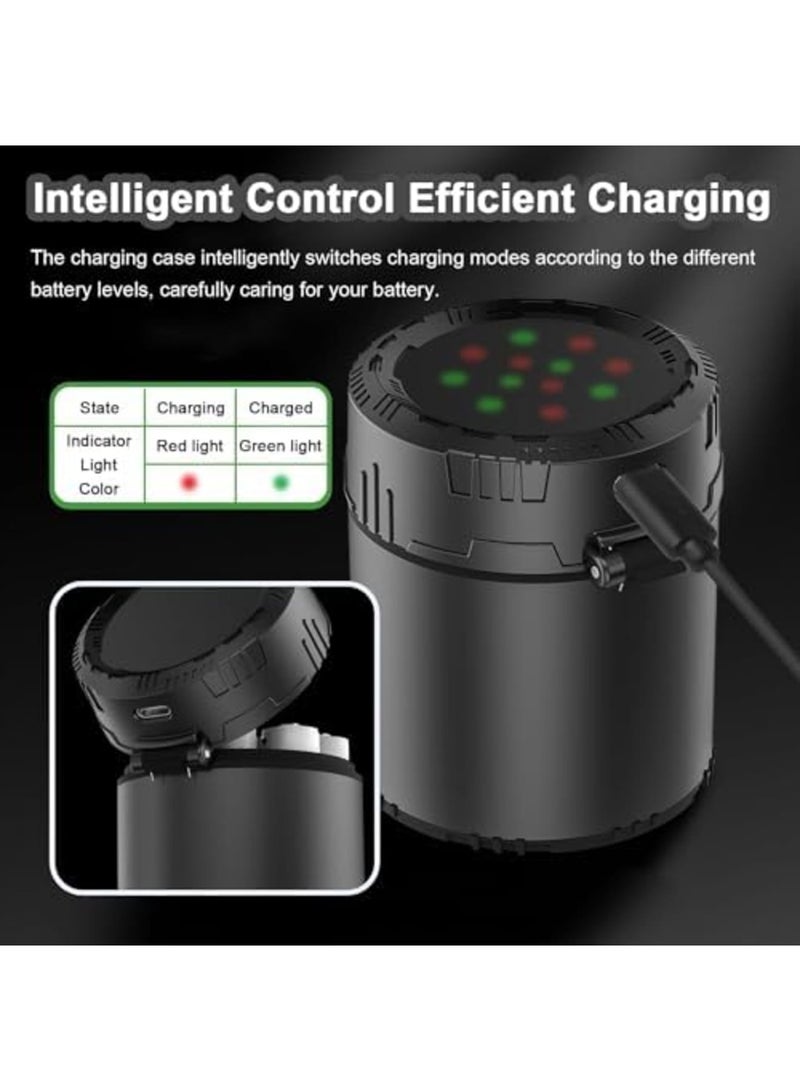 SYOSI 12-Slot Battery Charger for Rechargeable AA & AAA Lithium Batteries, USB-C Fast Charging, Independent Slots, LED Indicator, Integrated Charging Storage Box for Home & Travel Use (Black) - Image 3