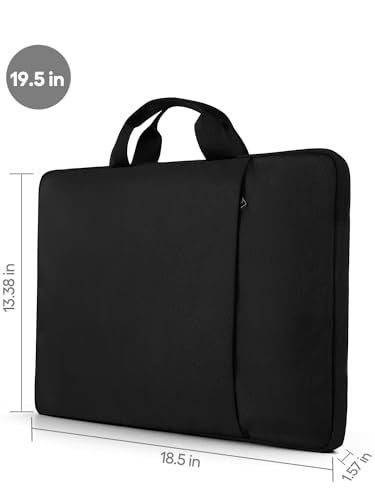 UPERFECT Laptop Sleeve 195inch for LaptopPortable MonitorNotebookTablet with Large Capacity Side Pockets Durable HandleWaterproofShockproofPadded CompartmentsZippered Accessory Storage - Image 3