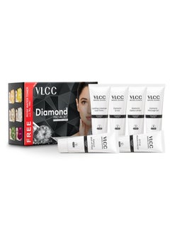 VLCC VLCC Diamond Facial Kit - Multi Use | Salon Like Facial in Just 6-Steps | Includes Cleanser, Scrub, Cream, Face Pack, Moisturizing Gels & a Rose Water Toner | 14.11 Oz (300g+100ml)  - Image 2