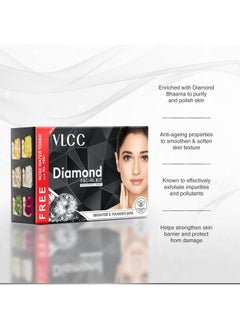 VLCC VLCC Diamond Facial Kit - Multi Use | Salon Like Facial in Just 6-Steps | Includes Cleanser, Scrub, Cream, Face Pack, Moisturizing Gels & a Rose Water Toner | 14.11 Oz (300g+100ml)  - Image 4
