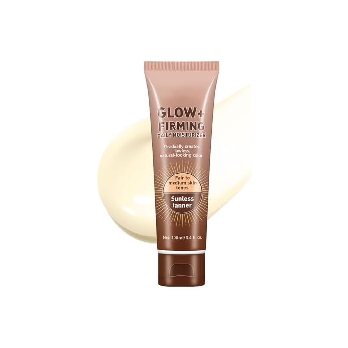 Glow+Firming Self Tanner Body Lotion, Sublime Bronze Leg Makeup, Cover Up Makeup Waterproof No Transfer, Streak-Free Fake Tan, Fair to Medium Skin Tone