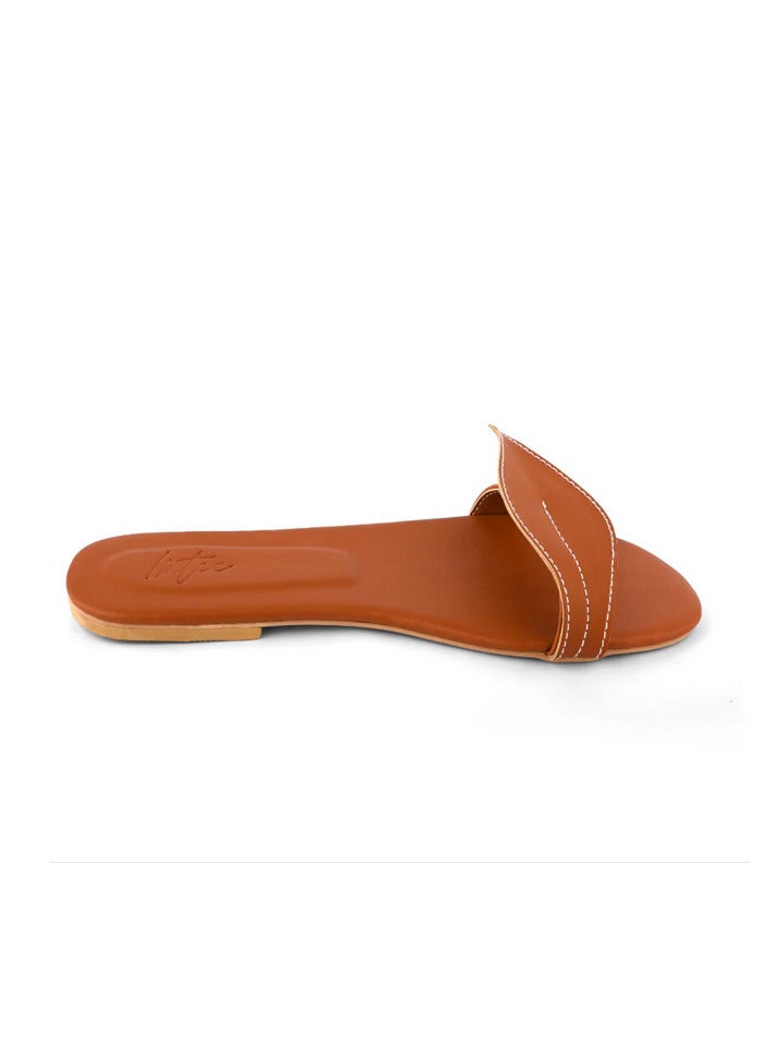 Katee Soltera Tan Flat – Classic Nude Flats – Minimalist & Everyday Ready - Image 1