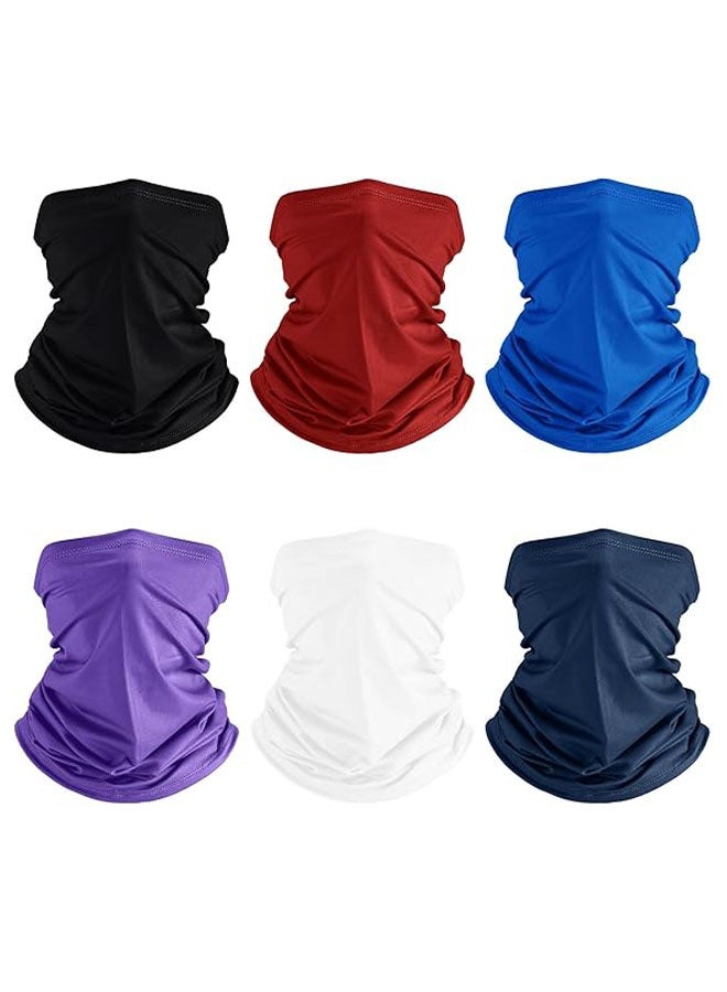 6 Pieces Summer UV Protection Cooling Neck Gaiter Face Clothing Neck Gaiter Mask Scarf Sunscreen Breathable Bandana - Image 2