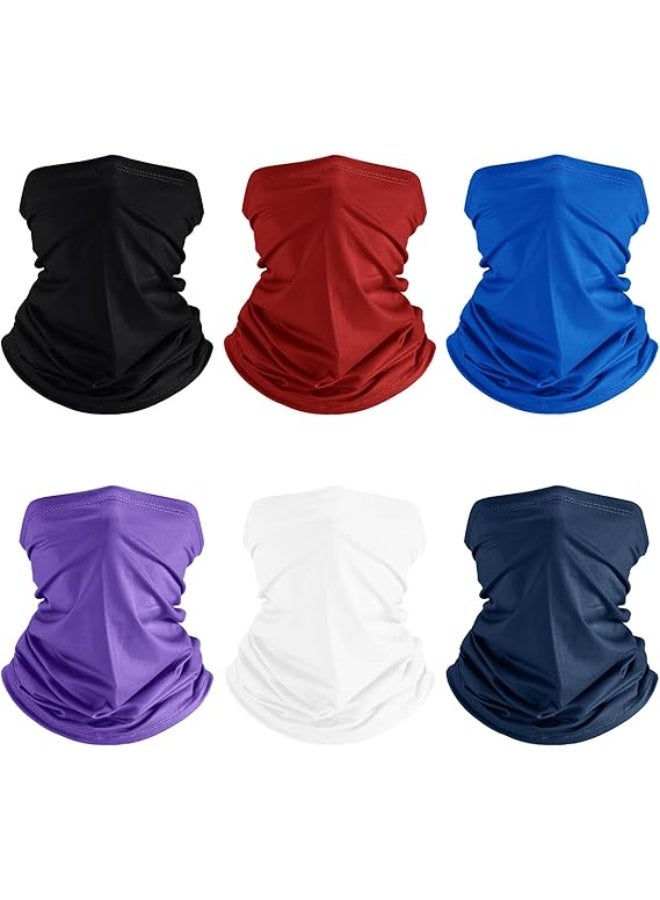 6 Pieces Summer UV Protection Cooling Neck Gaiter Face Clothing Neck Gaiter Mask Scarf Sunscreen Breathable Bandana - Image 1
