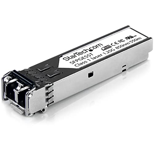 StarTech.com Cisco SFP-GE-S Compatible SFP Module - 1000BASE-SX - 1GbE Multimode Fiber MMF Optic Transceiver - 1GE Gigabit Ethernet SFP - LC 550m - 850nm - DDM Cisco IE3400, IE3300, IE3200 (SFPGESST) - Image 1