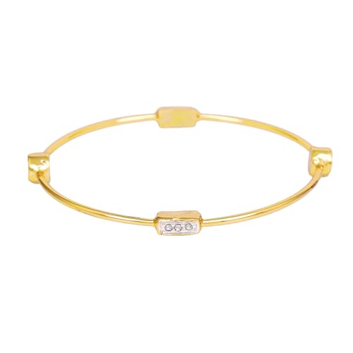 Estele 24Kt Gold Plated Elegant Bangle Type Bracelet for Women - Image 2