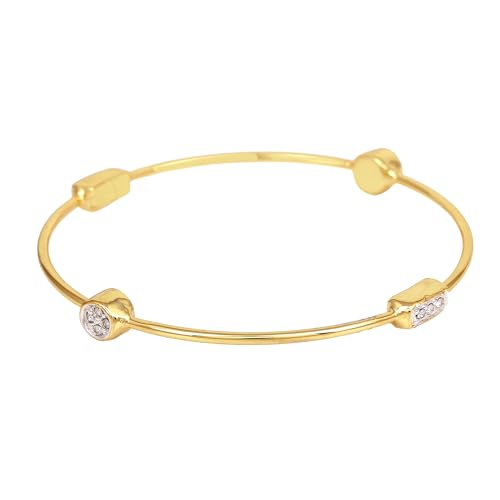 Estele 24Kt Gold Plated Elegant Bangle Type Bracelet for Women - Image 1