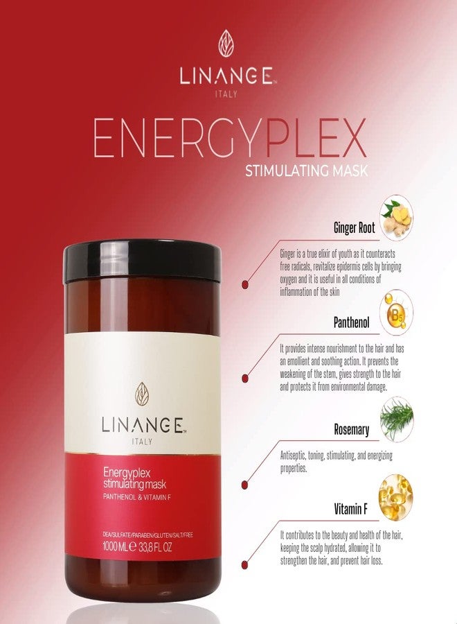 LINANGE Energyplex Hair Stimulating Mask - Nourishing Treatment for Weak and Brittle Hair, 1000ml / 33.8 fl oz - Image 4