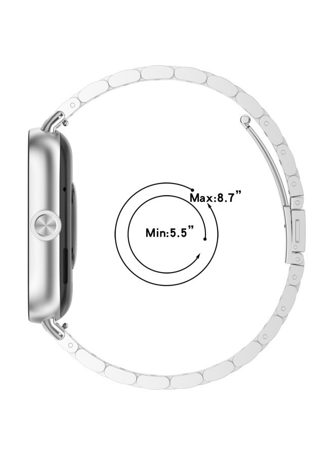 Loquat Luxury Stainless Steel Metal Band For Xiaomi Mi Smart Bracelet 8 Pro Redmi Watch 4 Three Plants Compatible Wristband Accessory-Color:For Xiaomi 8pro Silver  - Image 4