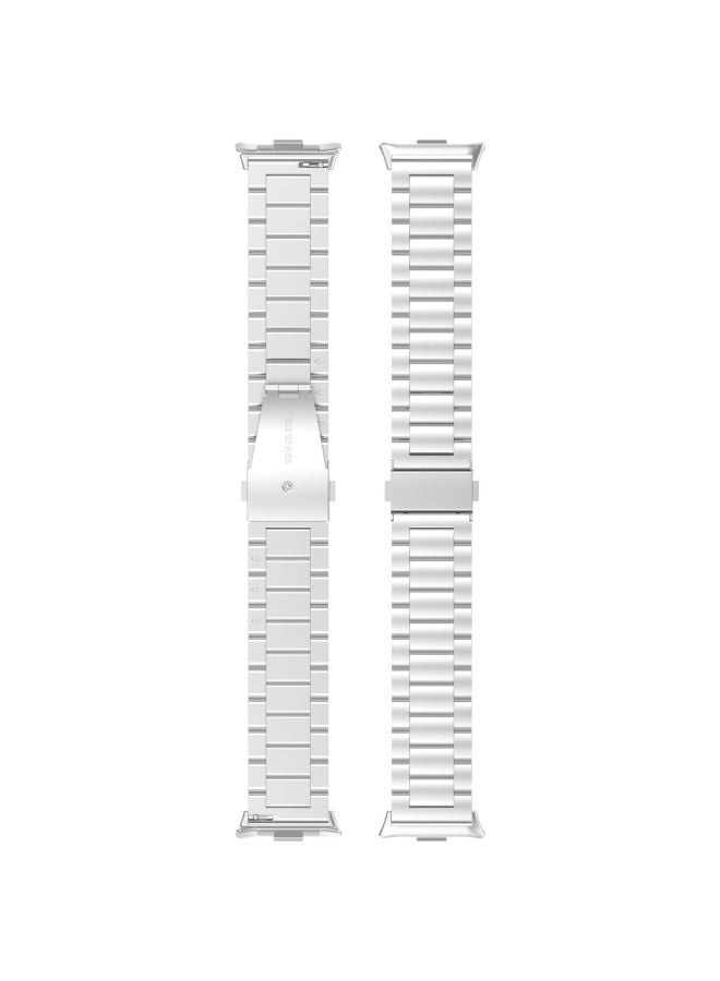 Loquat Luxury Stainless Steel Metal Band For Xiaomi Mi Smart Bracelet 8 Pro Redmi Watch 4 Three Plants Compatible Wristband Accessory-Color:For Xiaomi 8pro Silver  - Image 5