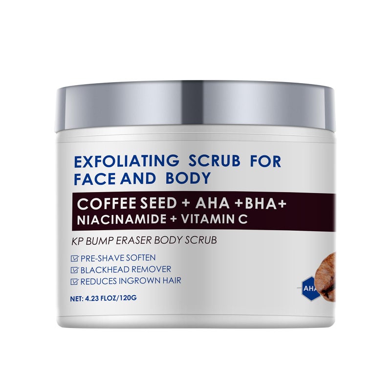 YAFUSIPE KP Bump Eraser Body Scrub with 10% AHA BHA Ingrown Hair Keratosis Pilaris Razor Bump Treatment Exfoliating Body Scrub Exfoliant Face Scrubs for Strawberry Leg Pre-shaven Blackhead 4.23OZ - Image 1