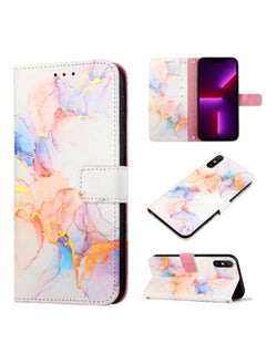 HuHa Case Cover For Xiaomi Redmi 9A / Redmi 9i India / Redmi 9AT PT003 Marble Pattern Flip Leather Phone Case Galaxy Marble White LS004 