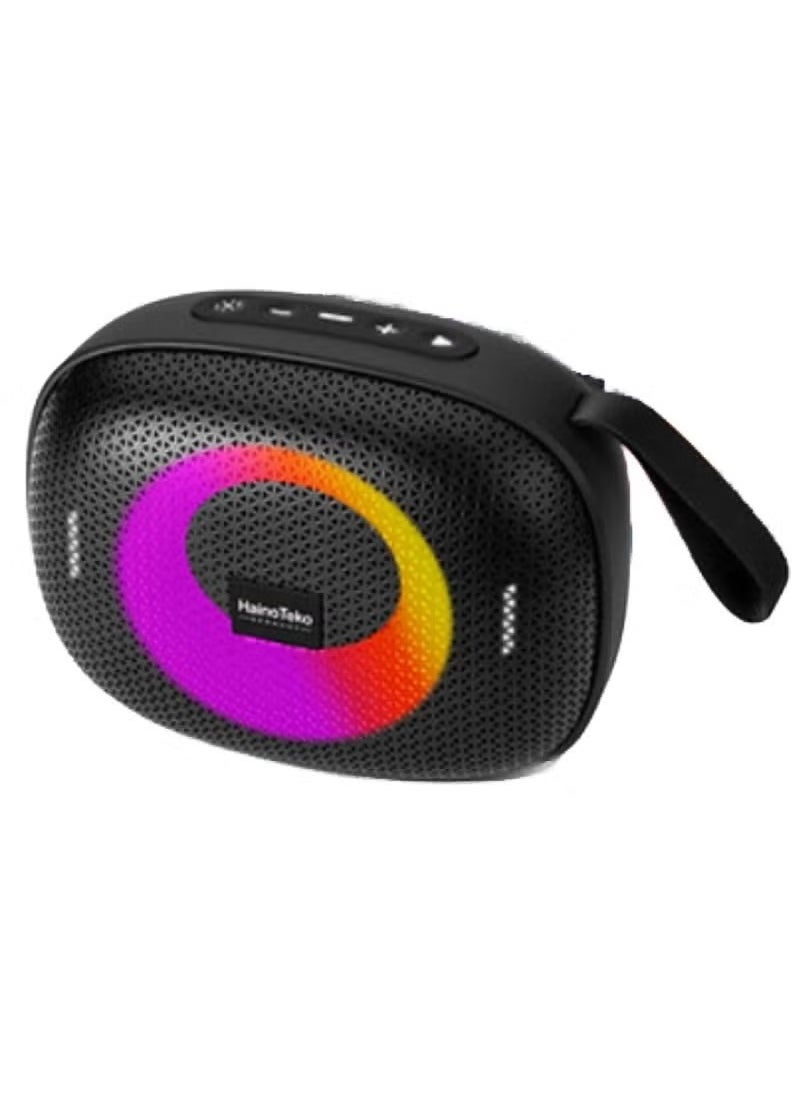 HainoTeko S31 Mini Wireless Speaker Bluetooth Speaker Portable Bluetooth Wireless Speaker With Full Body Light Show, TWS Pairing, RGB Lights, AUX-In, Card Slot, USB-C, Bluetooth And FM Radio Speaker Portable Speaker For Indoor & Outdoor Party - Image 3