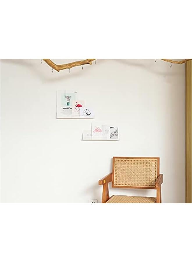 Arabest Nail Polish Rack Wall Mounted Shelf 2 Pack,Clear Acrylic Nail Polish Holder Organizer with Removable Anti-Slip End Inserts,2 Tiers Floating Polish Organizer Display 30 Bottles  - Image 5