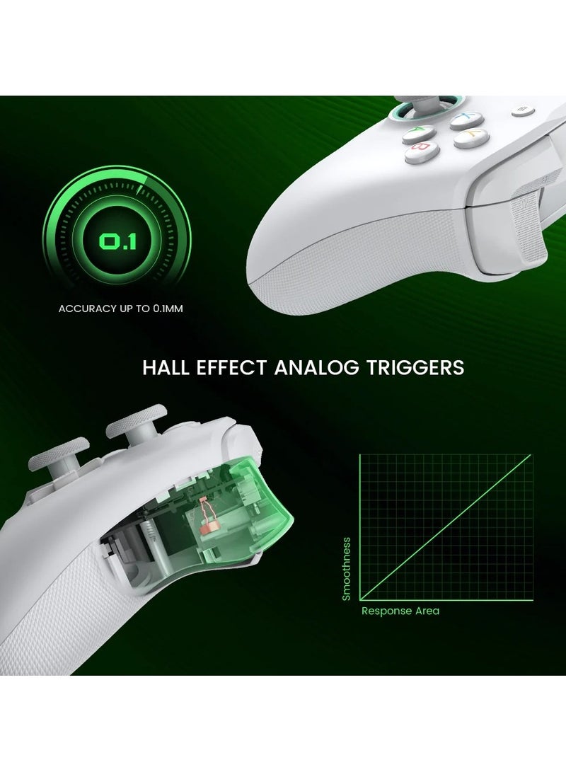 وحدة تحكم ألعاب سلكية احترافية لأجهزة Xbox Series X/S وXbox One وWindows 10/11، لوحة ألعاب Plug Steam and Play مع عصا تحكم Hall Effect/Hall Trigger باللون الأبيض - Image 5