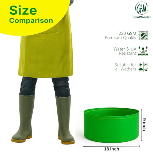 GroWonder Plant Grow Bags 18x9inches, Terrace Gardening Vegetable Planting Pots, Woven Fabric Plant Bags for Home Garden-Pack of 3 - Image 2