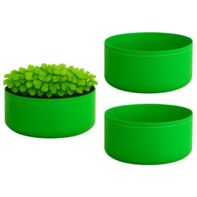 GroWonder Plant Grow Bags 18x9inches, Terrace Gardening Vegetable Planting Pots, Woven Fabric Plant Bags for Home Garden-Pack of 3 - Image 1