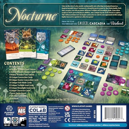 AEG Flatout Games Nocturne Set Collection Bidding Board Game Play as Fox Mystics Find Magical Items Cast Spells Ages 10 14 Players - Image 5