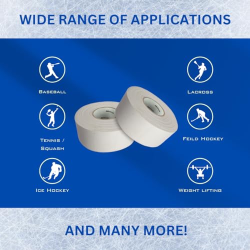 CellyTape Hockey Stick Tape, 1.5 inches Wide, 2 - Pack, Ice and Roller Hockey Cloth Tape, Goalies, Baseball bat Tape, Lacrosse Sports Handle, Strong Adhesive, Easy Tearing Made in USA (White) - Image 4